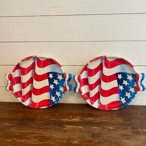 Patriotic Flag Design Plastic serving plates